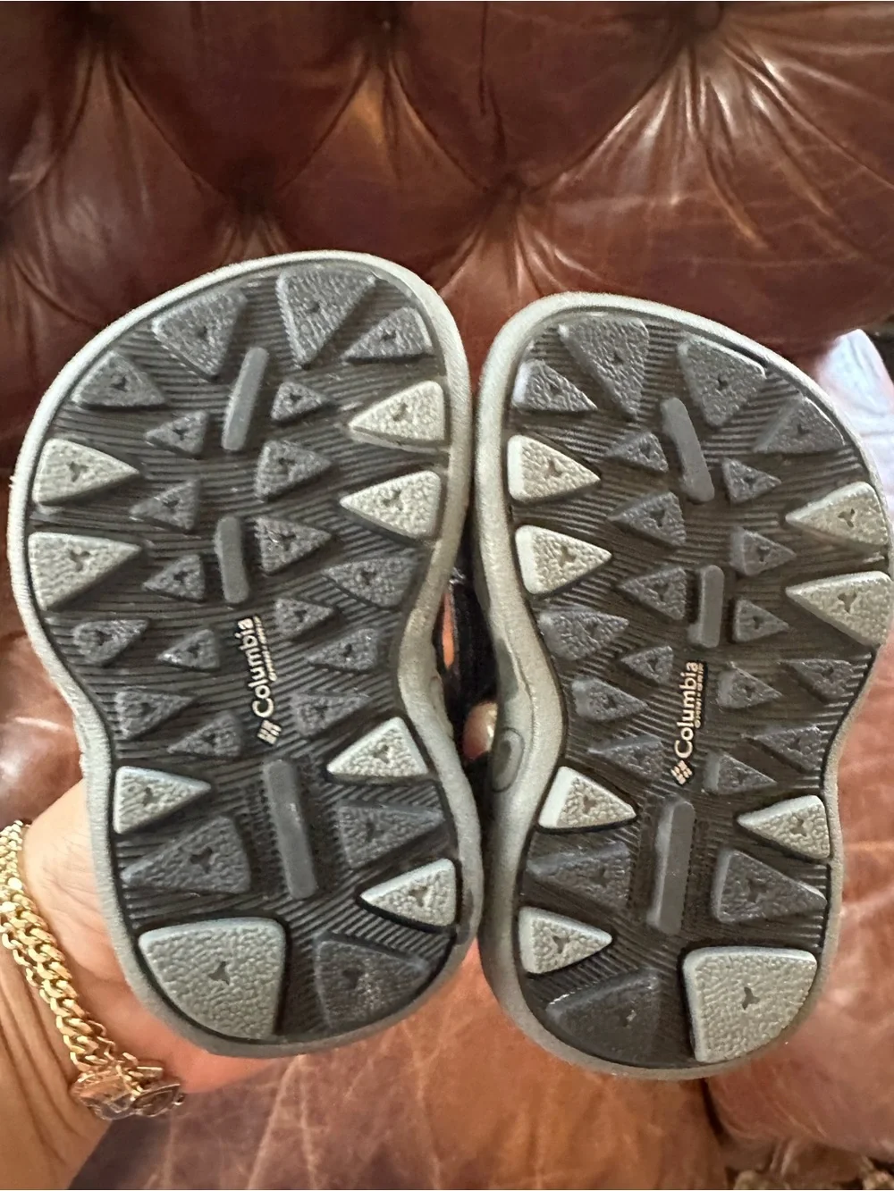 Columbia Kids Black and Gray tech sun Sport Sandals - Hook & Loop Straps